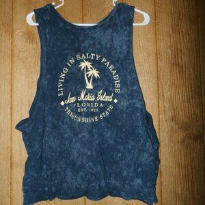 Ana Maria Island Fl Blue Tye Dye Tank top  Bloom Pop Lg Living on Salty Paradise